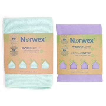 Norwex Basic Package - Microfiber - Glass Window Cleaning Cloth and Household Enviro Dusting Cloth C...