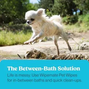 WIPEMATE Premium Dog & Cat Pet Wipes, Cleans Pet Paws, Ears, Fur, Butt, & Anal Gland, No-Rinse Solut...