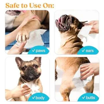 WIPEMATE Premium Dog & Cat Pet Wipes, Cleans Pet Paws, Ears, Fur, Butt, & Anal Gland, No-Rinse Solution, Gentle, Deodorizing, Hypoallergenic - Unscented 100 ct