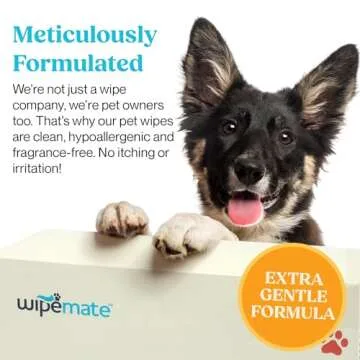 WIPEMATE Premium Dog & Cat Pet Wipes, Cleans Pet Paws, Ears, Fur, Butt, & Anal Gland, No-Rinse Solution, Gentle, Deodorizing, Hypoallergenic - Unscented 100 ct