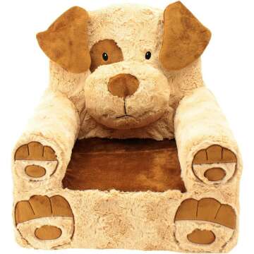 Tan Dog Plush Chair for Kids - Sweet Animal Adventure
