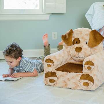 Tan Dog Plush Chair for Kids - Sweet Animal Adventure