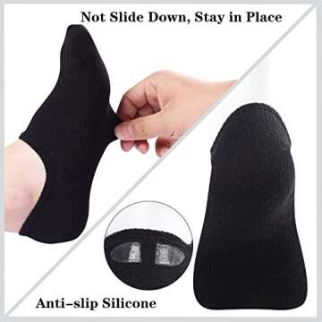 Heatuff No Show Socks Womens Cotton Low Cut Non Slip Casual Socks Invisible Flat Boat Liner Socks (6/9 Pairs)