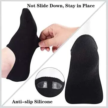 Heatuff No Show Socks Womens Cotton Low Cut Non Slip Casual Socks Invisible Flat Boat Liner Socks (6/9 Pairs)