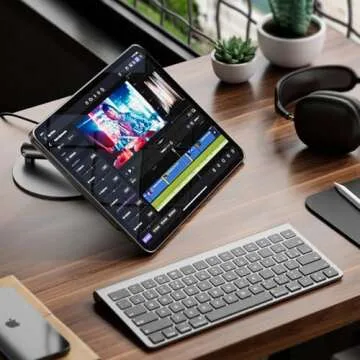 KU XIU Magnetic Charging Stand Only for iPad Pro 11 inch M4 (2024), Aluminum Alloy Foldable iPad Pro Stand with 18W Max Fast Charging, 360° Rotating Base iPad Pro Holder for Desk