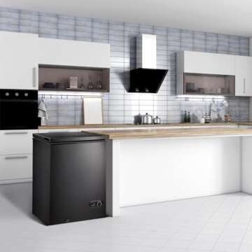 Electactic 3.5 Cubic Feet Chest Freezer with 2 Removable Baskets - Space-Saving Design for Home & Co...