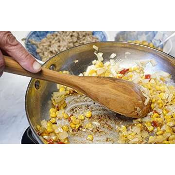 RSVP International Olive Wood Spoon, 12" | Rustic, Natural Authentic Italian Olive Wood | Classic St...