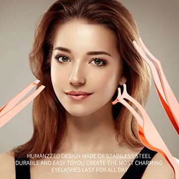 yiwoo 3 Pieces Eyelash Applicator Tool,False Eyelashes Applicator Eyelashes Curlers Curved Eyelash Curler(Rose Gold)