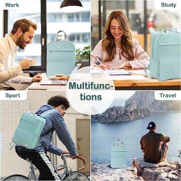 BPKH Carry on Backpack, Travel Hiking Backpack Expandable Airplane Approved Weekender Bag for Men Women, Lightweight Packable Daypack for Flight College Workplace 20L Gym Bag Sports Rucksack