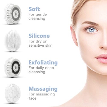 Facial Cleansing Spin Brush Set with 4 Brush Heads