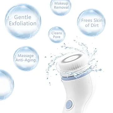 Facial Cleansing Spin Brush Set with 4 Brush Heads