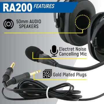 RA200 Aviation Pilot Headset for Ultimate Flight Comfort