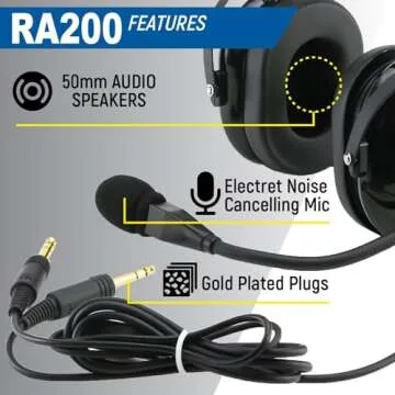 RA200 Aviation Pilot Headset for Ultimate Flight Comfort