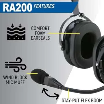 RA200 Aviation Pilot Headset for Ultimate Flight Comfort
