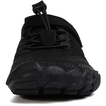 WHITIN Women's Minimalist Barefoot Shoes Zero Drop Sneakers Trail Running Five Fingers Size 8.5 Female Wide Toe Box Lightweight Minimal Sneakers Black 39