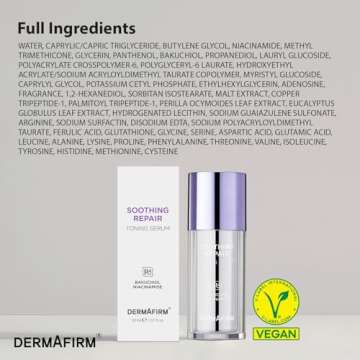 DERMAFIRM Soothing Repair Toning Serum R4 | Korean Bakuchiol Face Serum w/Niacinamide & Peptides | Calming and Correcting Facial Serum for Acne and Wrinkles | No Animal Trials No Parabens 1.01 fl oz