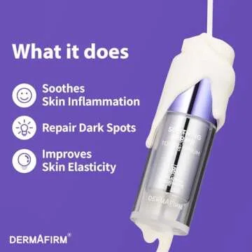 DERMAFIRM Soothing Repair Toning Serum R4 | Korean Bakuchiol Face Serum w/Niacinamide & Peptides | Calming and Correcting Facial Serum for Acne and Wrinkles | No Animal Trials No Parabens 1.01 fl oz