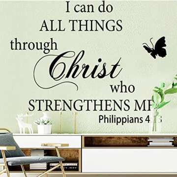 Motivational Quotes Vinyl Wall Decal Stickers I Can Do All Things Through Christ Who Strengthens Me ...