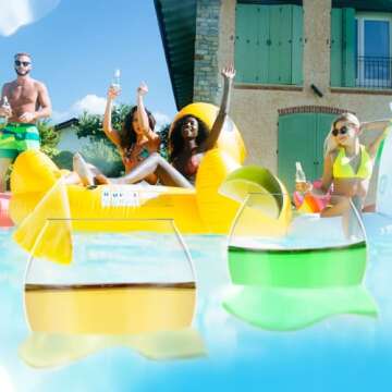 Floating Wine Glasses for Poolside Fun - Set of 4
