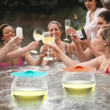 Floating Wine Glasses for Poolside Fun - Set of 4