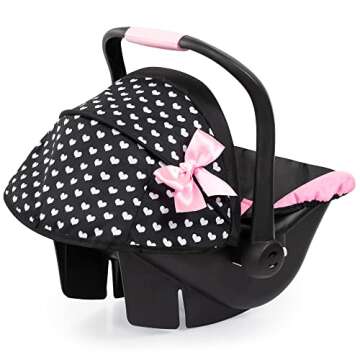 Bayer Design Dolls: Deluxe Car Seat: Hearts Black & Pink - Pretend Play Accessory for Dolls/Plushes ...