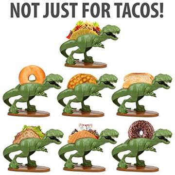 Funwares Original Tacosaurus - Dinosaur Taco Holder, Fun and Practical White Elephant Gift, Hold 2 Tacos