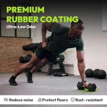 Hex Dumbbell Rubber Encased Dumbbell Strength Training Hex Dumbbell, Hand Weight For Workout & Exercise 90 lb