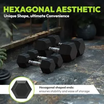 Hex Dumbbell Rubber Encased Dumbbell Strength Training Hex Dumbbell, Hand Weight For Workout & Exercise 90 lb