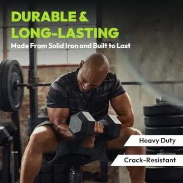Hex Dumbbell Rubber Encased Dumbbell Strength Training Hex Dumbbell, Hand Weight For Workout & Exercise 90 lb