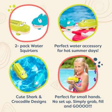 B. toys- Splishin’ Splash Animal Water Squirts Duo Pack – Summer & Water Toys for Kids- 18 months +
