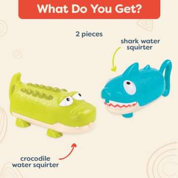 B. toys- Splishin’ Splash Animal Water Squirts Duo Pack – Summer & Water Toys for Kids- 18 months +