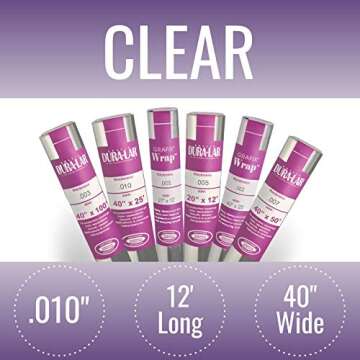 Grafix Dura-Lar Clear 12" Roll Ultra .010 Film, Acetate Alternative, Glossy Surface for Coverings, S...