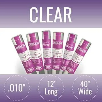 Grafix Dura-Lar Clear 12" Roll Ultra .010 Film, Acetate Alternative, Glossy Surface for Coverings, S...