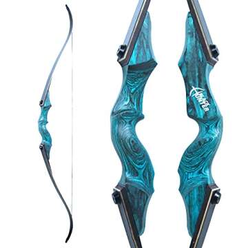 Black Hunter Takedown Recurve Bows for Adults Archery Bow Set Hunting Bow 60" 20-60 lbs Right Hand Wooden Riser with Arm Guard and Finger Guard for Outdoor Shooting Hunting Competition (50 lbs)