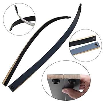 Black Hunter Takedown Recurve Bows for Adults Archery Bow Set Hunting Bow 60" 20-60 lbs Right Hand Wooden Riser with Arm Guard and Finger Guard for Outdoor Shooting Hunting Competition (50 lbs)