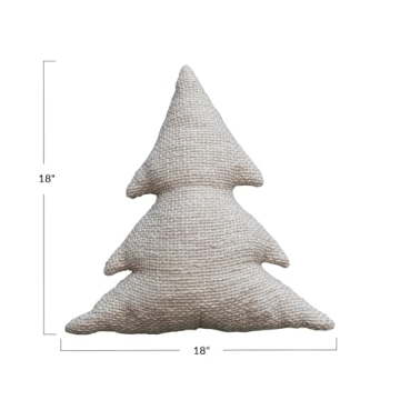 Creative Co-Op Cotton Christmas Tree Shaped Pillow