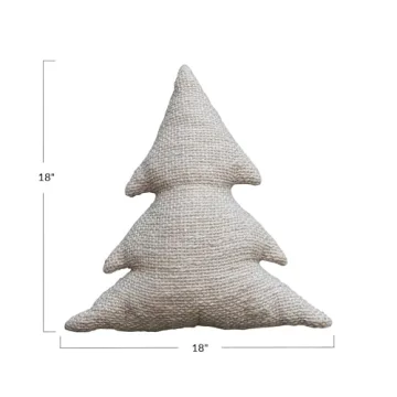 Creative Co-Op Cotton Christmas Tree Shaped Pillow