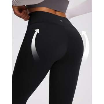 BALEAF Black Leggings for Women Fleece Lined Thermal Warm Winter Tights High Waisted Thick Yoga Pants Cold Weather Inner Pocket S