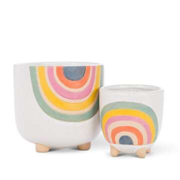 Abbott Collection Rainbow Planter - Charming 4" H Pot