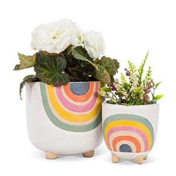 Abbott Collection Rainbow Planter - Charming 4" H Pot