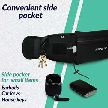 Fitletic Ultimate II Black Running Belt for Runners