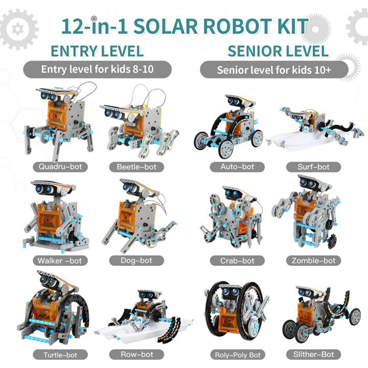 STEM Solar Robot Kit for Kids - 12-in-1 Educational Toy