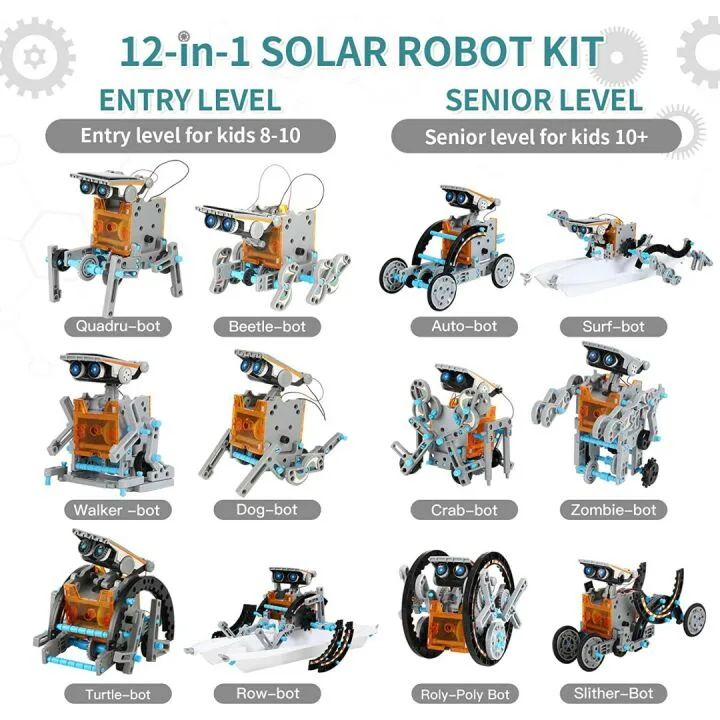 STEM Solar Robot Kit for Kids - 12-in-1 Educational Toy