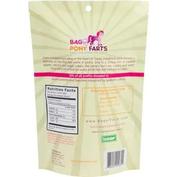 Bag Of Pony Farts Cotton Candy, Bubblegum flavor, Funny for All Ages Unique Birthday for Friends, Mom, Dad, Girl, Boy Funny Easter Basket Stuffer Gag Gift, 3 ounces / 1 pack