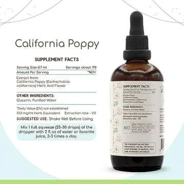 California Poppy Alcohol-Free Herbal Tincture 4 fl oz