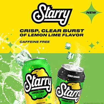 Starry Zero Sugar Lemon Lime Soda Mini Cans 10 Pack