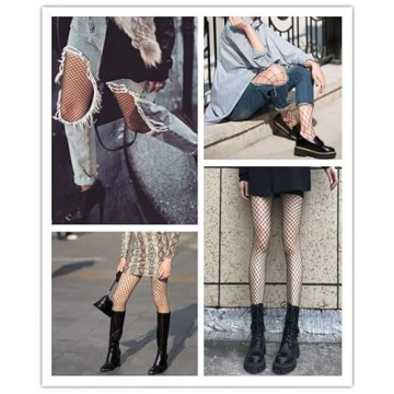 Henwarry Women's Fashionable Fishnet Stockings in One Size