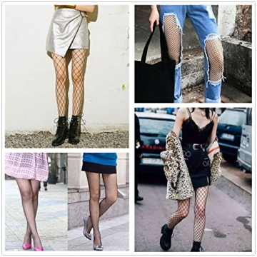 Henwarry Women's Fashionable Fishnet Stockings in One Size