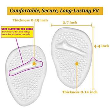 Qicfrk 6 Pairs Flip Flop Pads, Gel Cushion for Heels, Sandals, Slippers