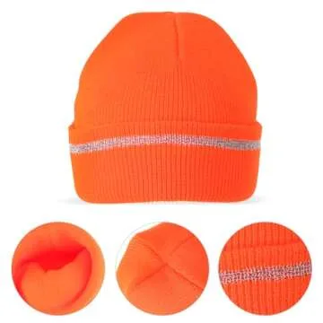 Yewong Kids Blaze Orange Hunting Costume Set Reflective Hunting Safety Vests and Beanie Set for Boys Girls Outdoor Hunting Hiking